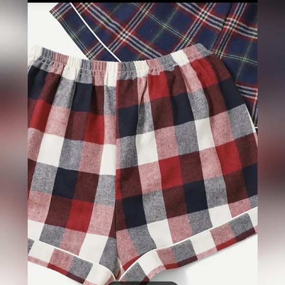 3 Plaid Pajama Shorts - Picture 3 of 4